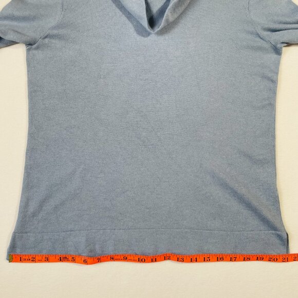 Jones New York Silk Angora Blend Mock Neck Sweater Light Blue Size LP - Picture 9 of 13